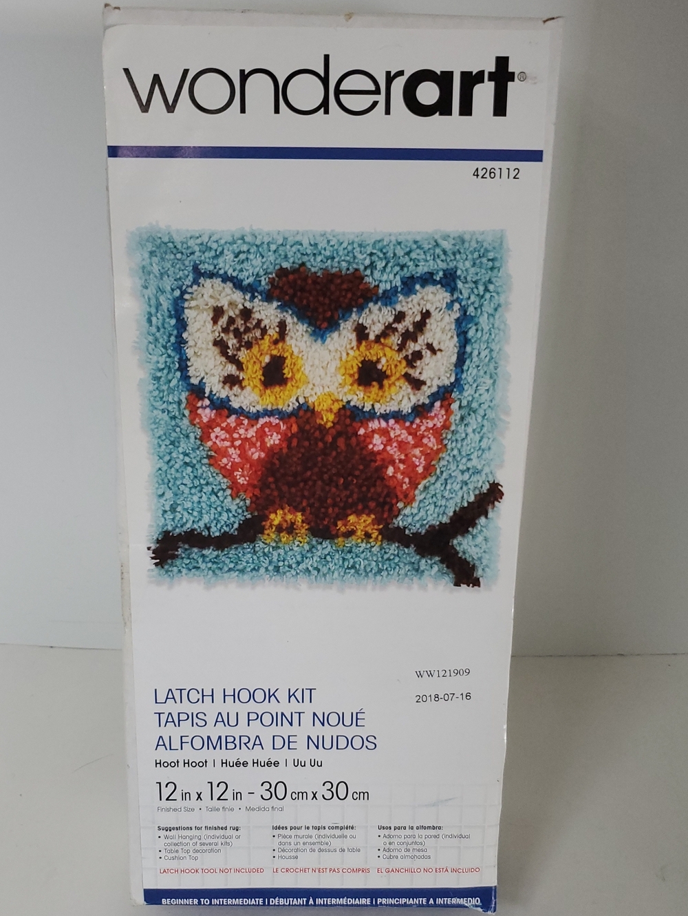 WonderArt Blue & Red Owl Latch Hook Kit by WonderArt